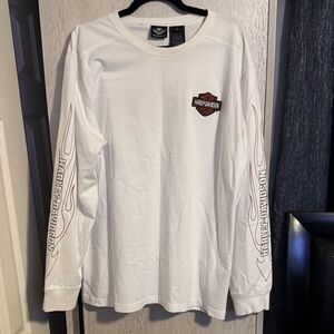 Harley-Davidson White Long Sleeve Tee with Logo